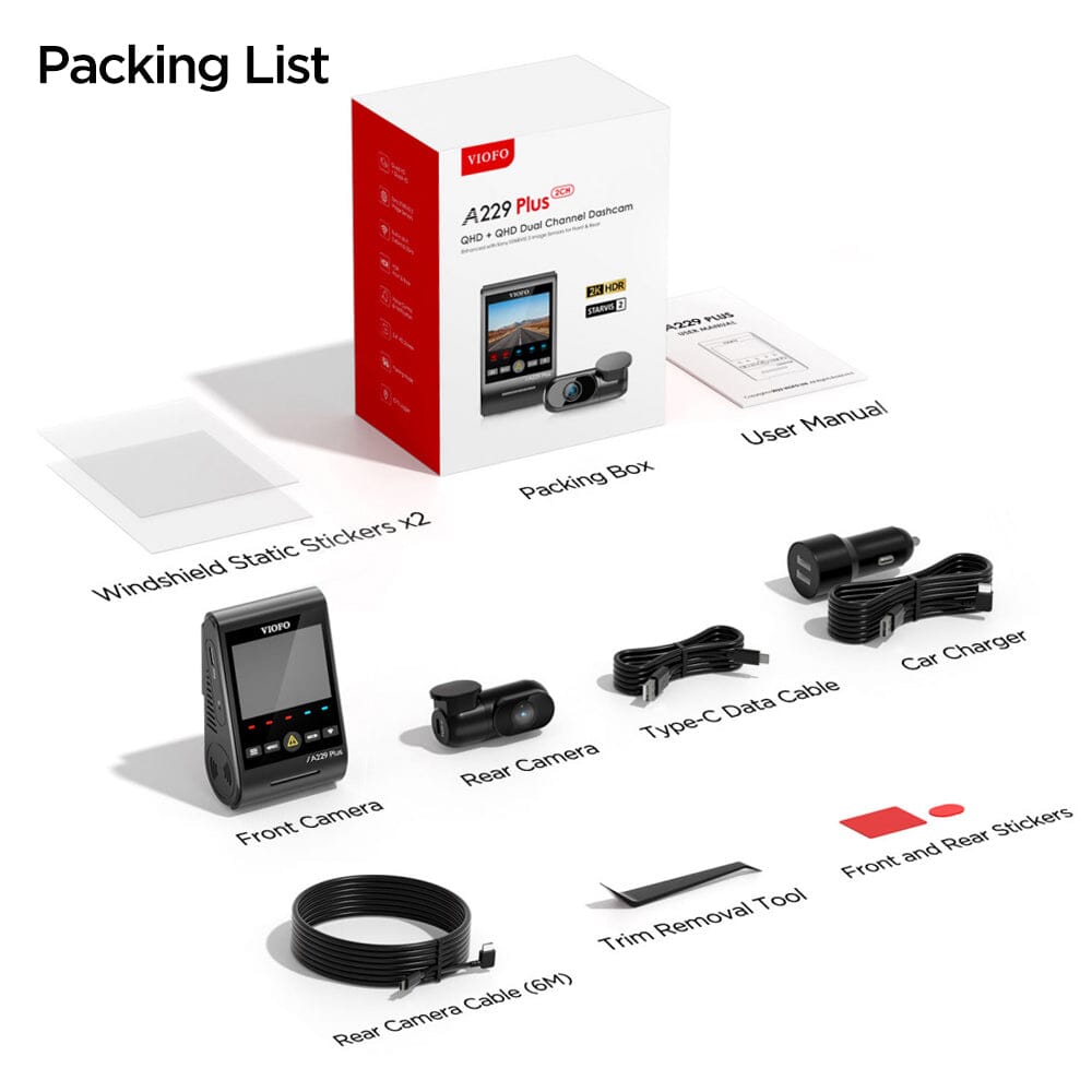 VIOFO A229 Plus 2CH - PRÉCOMMANDE - disponible vers le 4 décembre