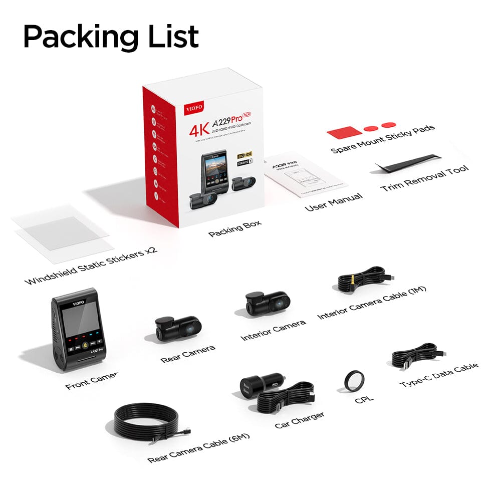 VIOFO A229 Pro 3CH - PREVENTA - disponible alrededor del 4 de diciembre