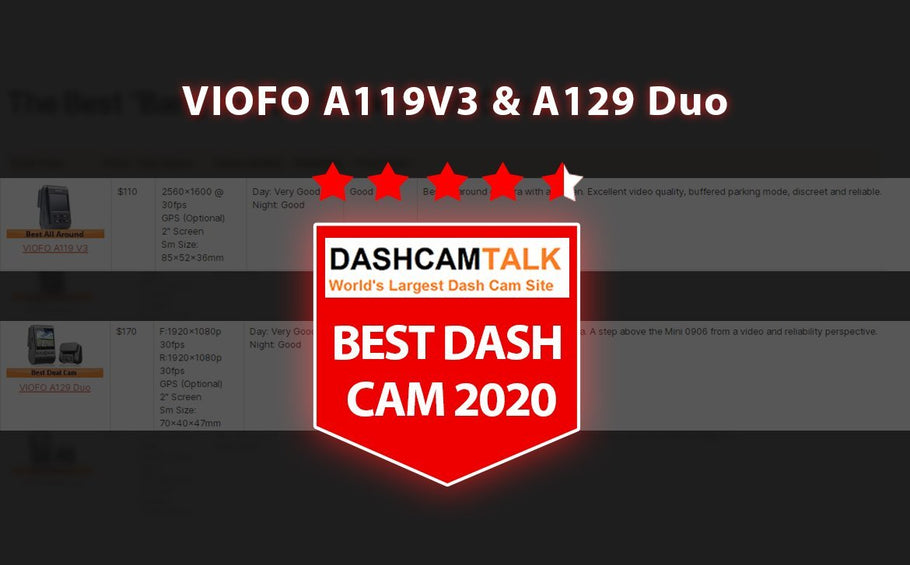 VIOFO A119 V3 & A129 DUO beste dashcam van 2020!