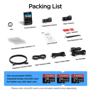 VIOFO A229 Pro Tele 3CH